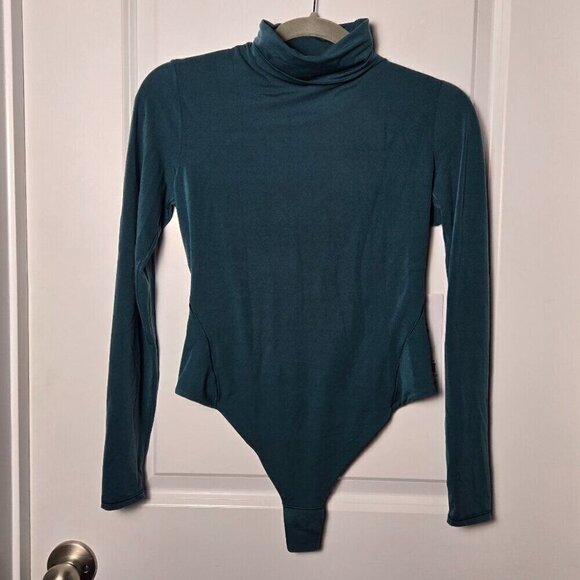 NWT Lululemon Wundermost Ultra-Soft Nulu™ Turtleneck Bodysuit - M Storm Teal - Picture 1 of 6